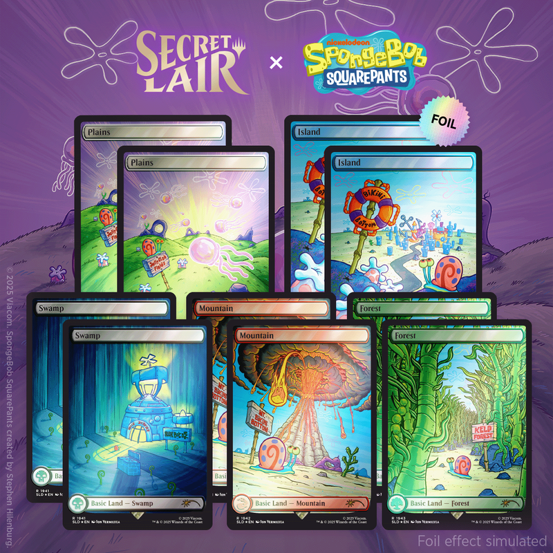 Magic the Gathering: Secret Lair x SpongeBob Square Pants - Lands Under the Sea (Foil)