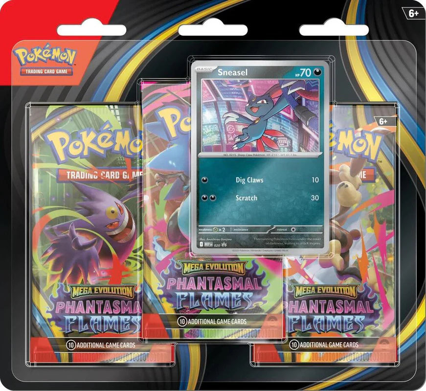 Pokemon TCG: Mega Evolution - Phantasmal Flames 3-Pack Blister (Sneasel)